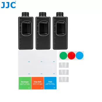 JJC Pack de 3 botellas de almacenamiento de productos químicos de 1L HDPE para fotografía de cuarto oscuro