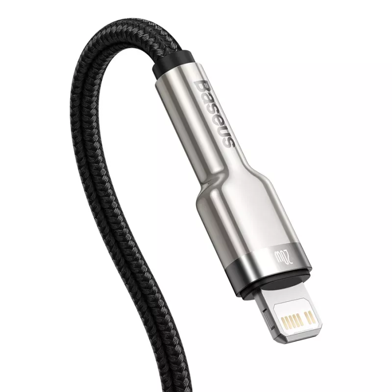 Baseus Cafule cable de carga rápida USB-C a Lightning PD 20W 0,25 m negro