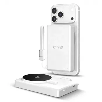 TECH-PROTECT PB40 LIFEMAG powerbank MagSafe 10000mAh 25W Qi2.2 blanco/plata