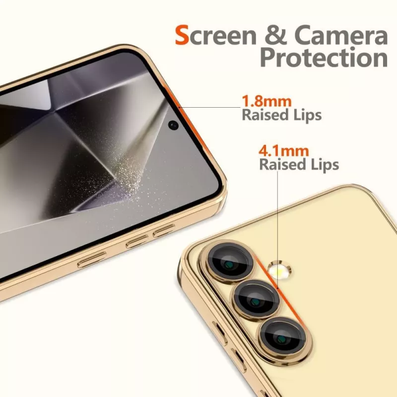 Tech-Protect Magflex Funda MagSafe Samsung Galaxy S25 Edge Shiny Gold