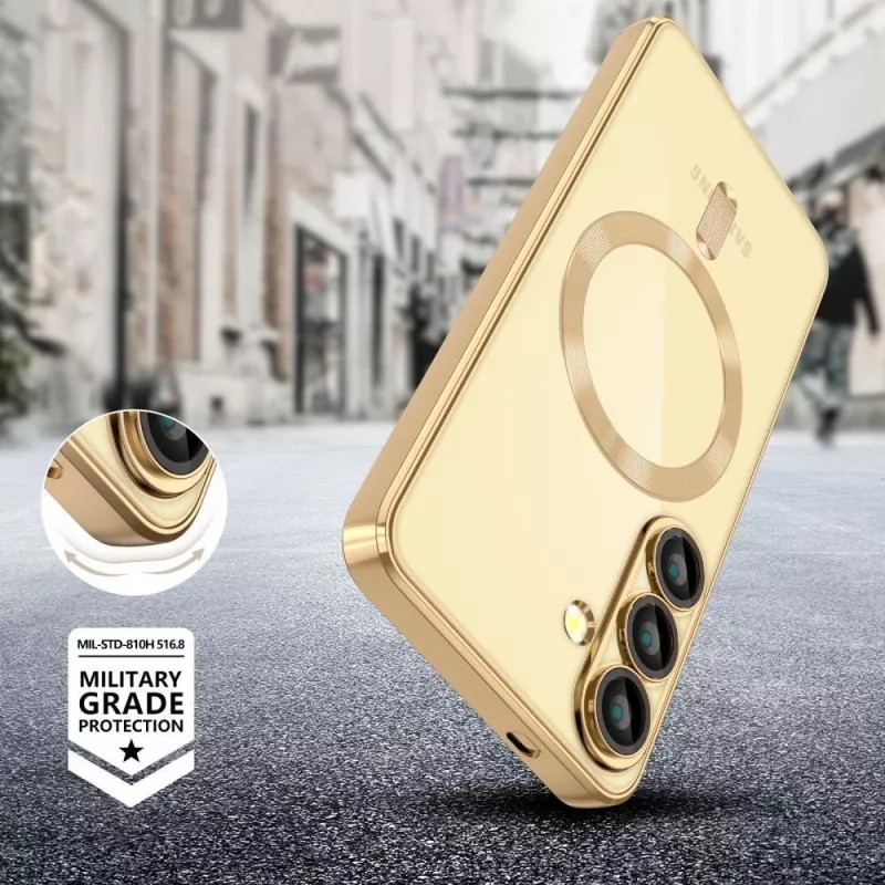 Tech-Protect Magflex Funda MagSafe Samsung Galaxy S25 Edge Shiny Gold