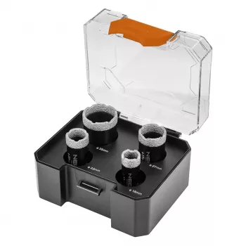 NEO TOOLS Juego de coronas de diamante 18/22/27/35 mm, 4 piezas