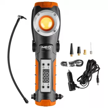 NEO TOOLS Lámpara de trabajo con batería de 800 lm con compresor de aire integrado