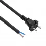 Akyga AK-OT-06S Cable de alimentación de goma H05RR-F 2 x 1,5 mm², conector CEE-7/17 a extremo abierto, 5 m, negro