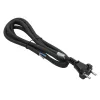 Akyga AK-OT-06S Cable de alimentación de goma H05RR-F 2 x 1,5 mm², conector CEE-7/17 a extremo abierto, 5 m, negro