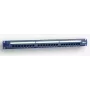 EmiterNet Panel de parcheo 19 pulgadas 1U 24 puertos RJ45 UTP Cat.5e con bandeja de gestión de cables, Azul (compatible con PoE)