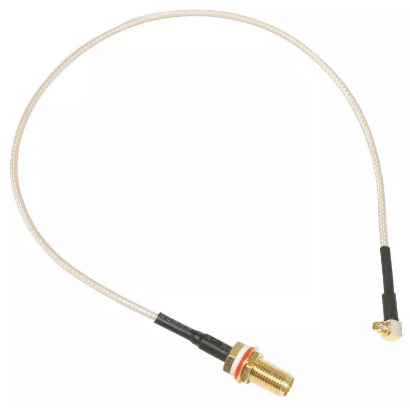 MikroTik ACMMCXRPSMA cable pigtail coaxial 0,26 m MMCX a RP-SMA conector macho, 50 Ohm, RG178, negro