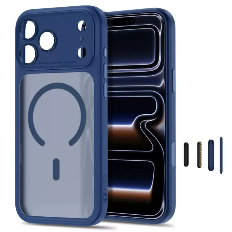 TECH-PROTECT MagPeak funda MagSafe para iPhone 17 Pro Max / 18 Pro Max, azul oscuro mate