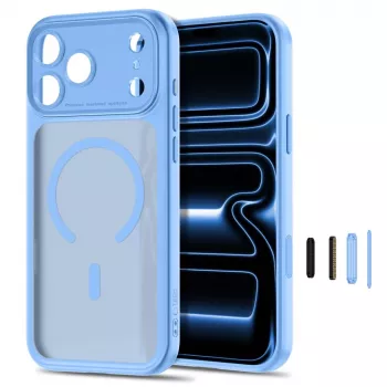 TECH-PROTECT MagPeak funda MagSafe para Apple iPhone 17 Pro / 18 Pro, azul claro mate