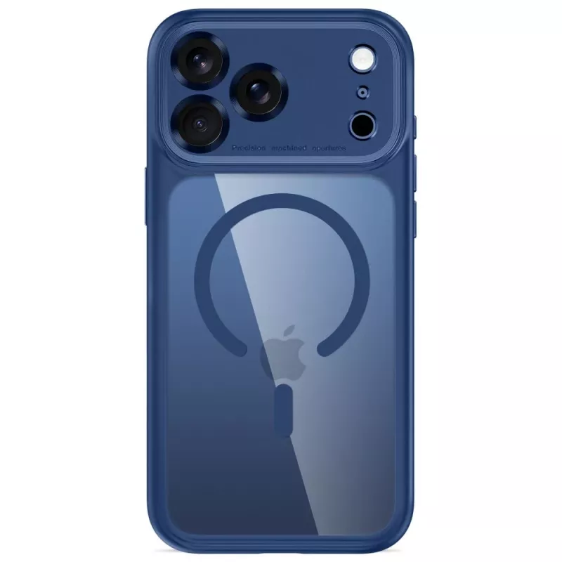 TECH-PROTECT MagPeak funda transparente MagSafe para iPhone 17 Pro Max / 18 Pro Max – azul intenso