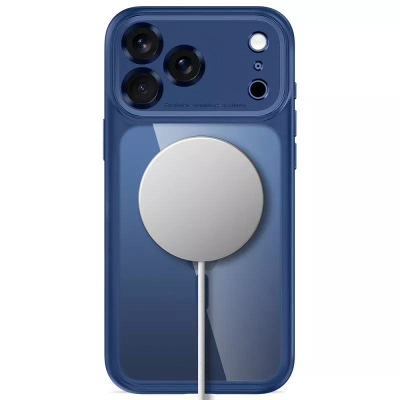 TECH-PROTECT MagPeak funda transparente MagSafe para iPhone 17 Pro Max / 18 Pro Max – azul intenso