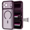 TECH-PROTECT MagPrime funda transparente MagSafe para iPhone 17 Pro / 18 Pro - rojo cereza oscuro mate