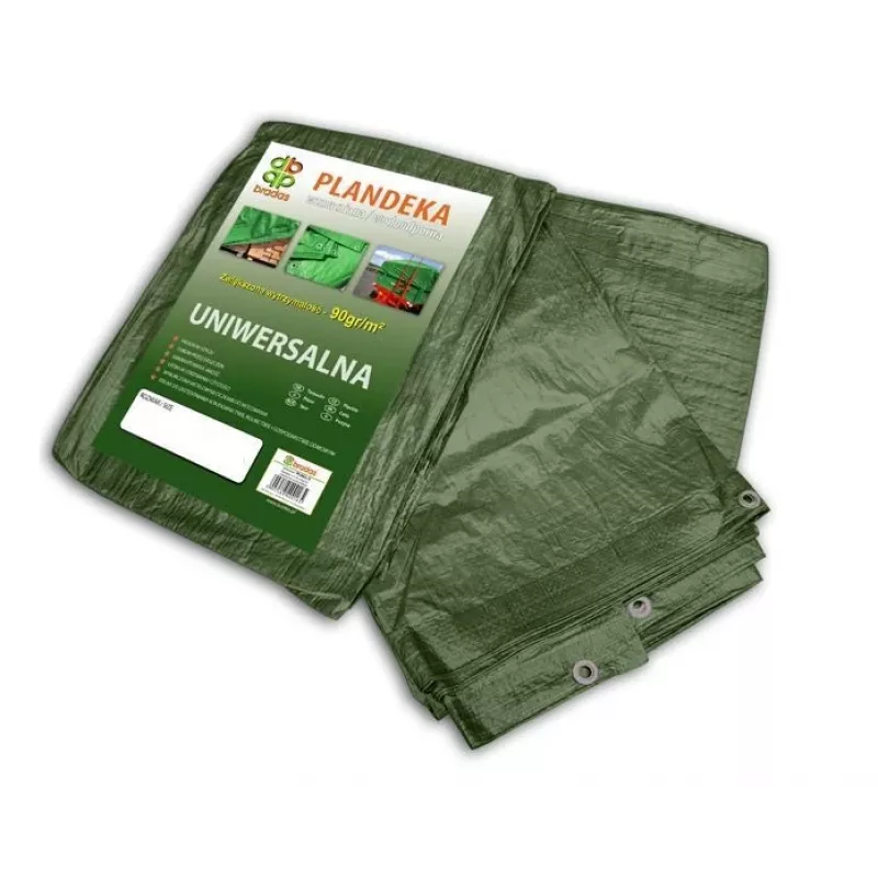 Bradas PL906/10 Lona de polietileno azul resistente 12 x 10 m, 60 g/m², impermeable, resistente a los rayos UV, bordes reforzados con ojales de aluminio