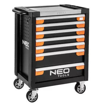 Cajonera de herramientas NEO TOOLS 7 cajones PRO 84-220 | 280 kg de carga, cajones con rodamientos, rojo/negro