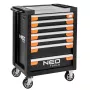 Cajonera de herramientas NEO TOOLS 7 cajones PRO 84-220 | 280 kg de carga, cajones con rodamientos, rojo/negro