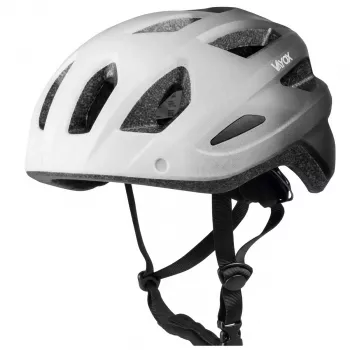 Casco de bicicleta Vayox Active con luz LED, blanco-negro, talla M (54-58 cm)