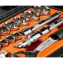NEO TOOLS Juego de llaves de vaso 1/2 pulgadas, 23 piezas, acero cromo-vanadio, DIN 3124