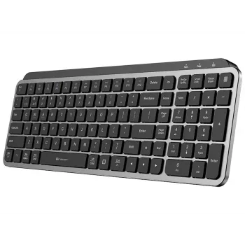 TRACER STONE RF 2.4G+BT Teclado inalámbrico, QWERTY US International, negro