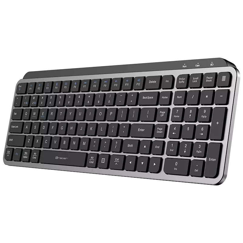TRACER STONE RF 2.4G+BT Teclado inalámbrico, QWERTY US International, negro