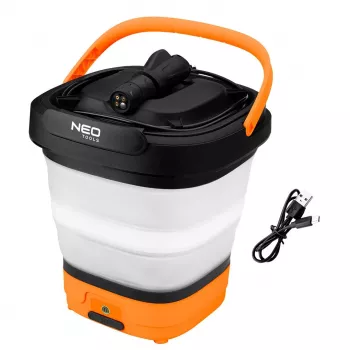 NEO TOOLS Hidrolimpiadora a batería de 12V 5 bar con cubo plegable y carga USB-C