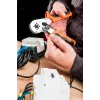 NEO Tools Crimpadora autoajustable con trinquete para terminales de cable 0,25-6 mm² (AWG 23-10), crimpado cuadrado, mango ergonómico de dos componentes, 200 mm