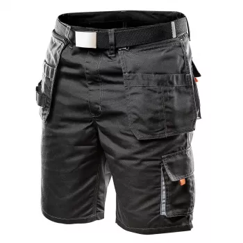 NEO TOOLS Shorts de trabajo HD con bolsillos desmontables, talla LD/54, Ebony