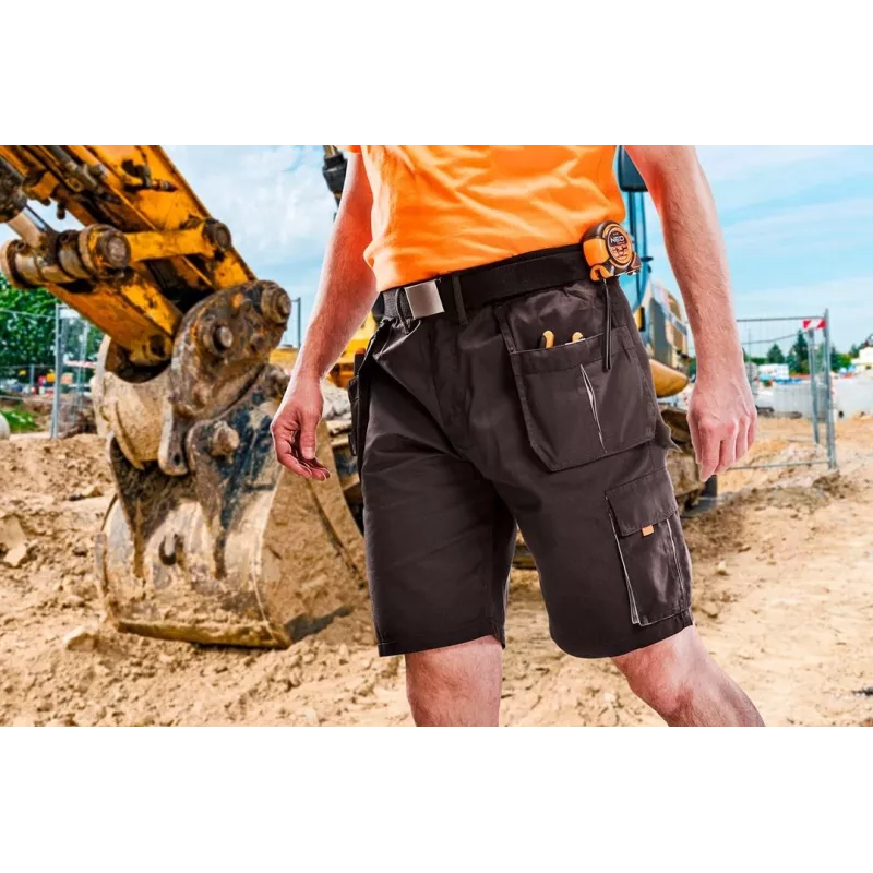 NEO TOOLS Shorts de trabajo HD con bolsillos desmontables, talla LD/54, Ebony