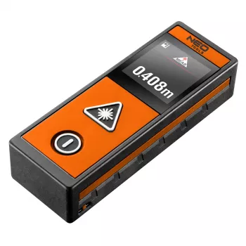 NEO TOOLS Medidor láser de distancias, alcance 40 m, pantalla táctil