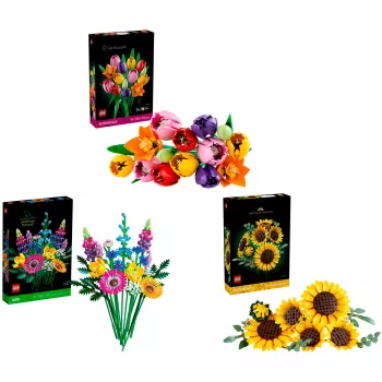 LEGO Botanicals Ramo de flores de verano Bundle – set de construcción botánico de 756 piezas para adultos