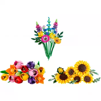 LEGO Botanicals Ramo de flores de verano Bundle – set de construcción botánico de 756 piezas para adultos