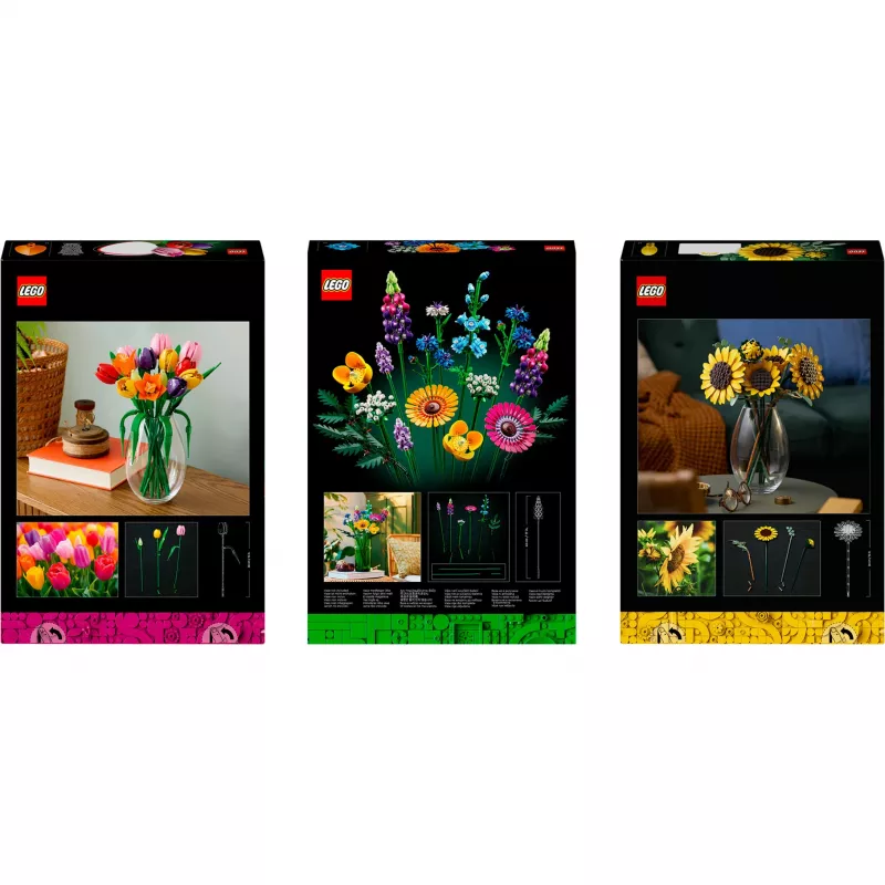 LEGO Botanicals Ramo de flores de verano Bundle – set de construcción botánico de 756 piezas para adultos