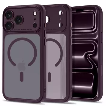 Tech-Protect MagPeak Funda MagSafe para iPhone 17 Pro Max / 18 Pro Max - Mate rojo cereza oscuro