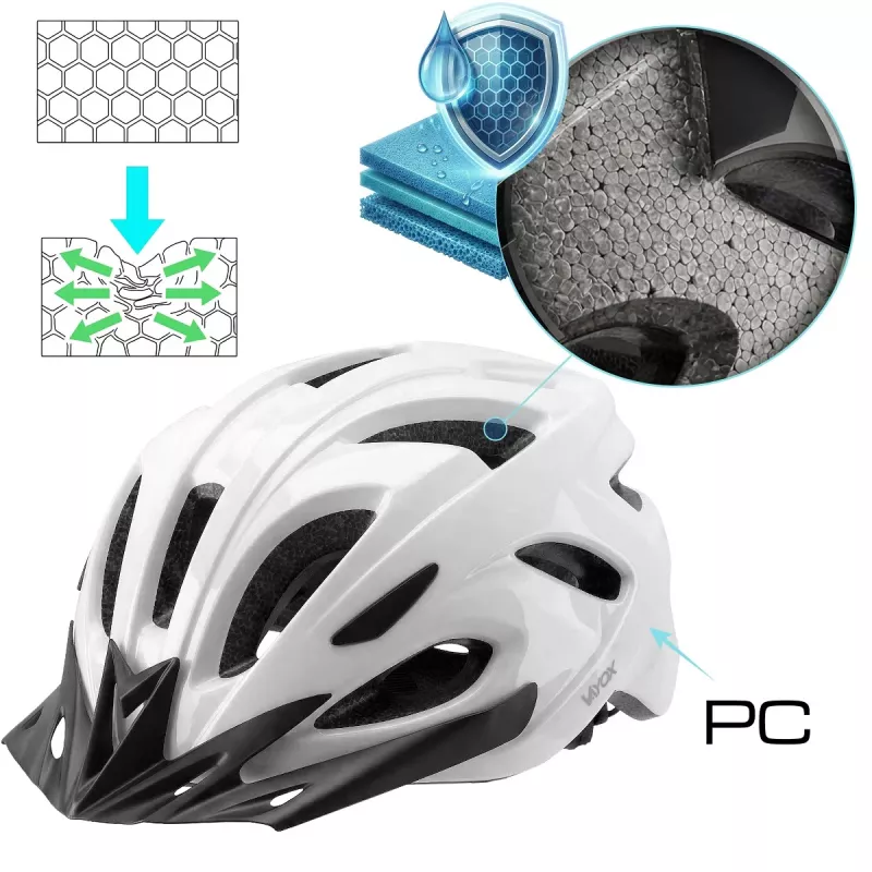 Vayox Speed Casco de bicicleta LED blanco brillante talla M