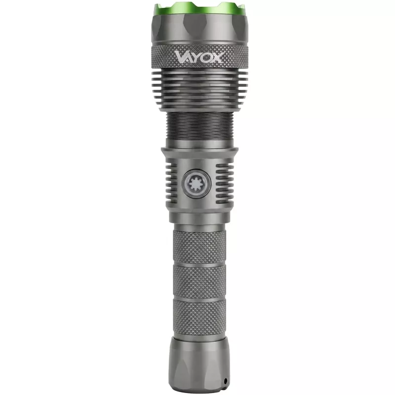 Vayox VA0462 Linterna táctica recargable USB-C de 5000 lúmenes con LED CREE XHP70.2, powerbank y zoom telescópico