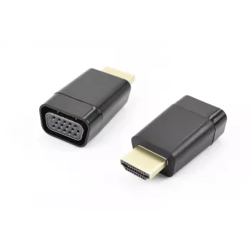 Accura Adaptador HDMI a VGA con audio, conector macho a conector hembra, 1080p, negro