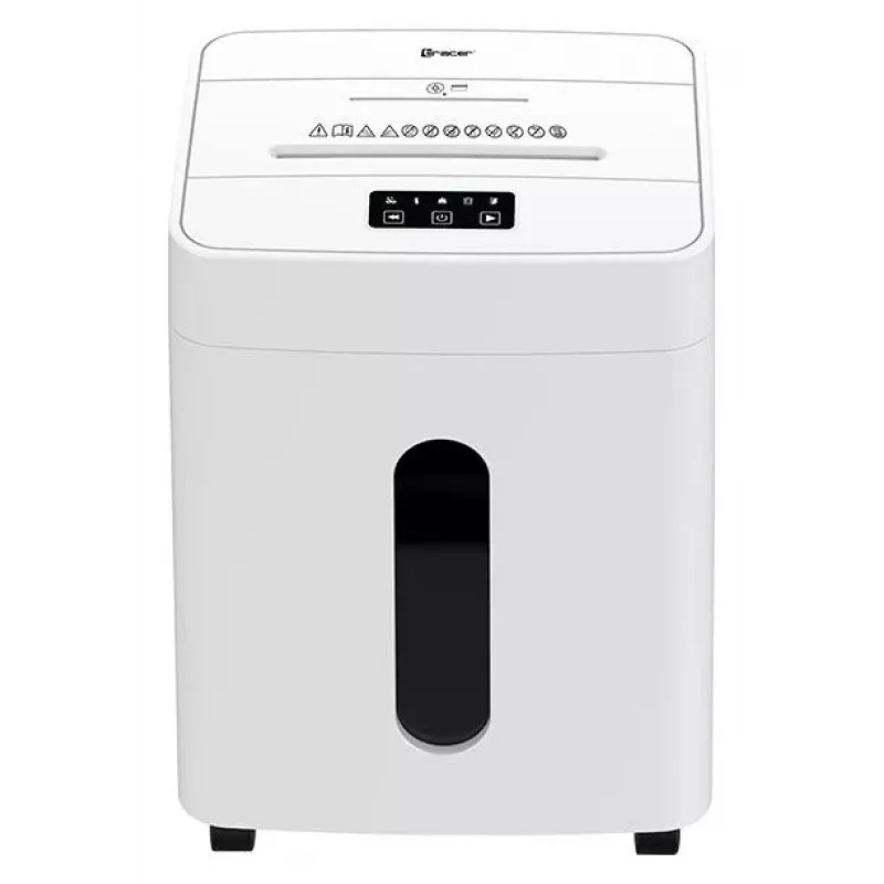 Tracer SilentBlade Destructora de papel de corte en partículas blanca, 10 hojas, P-4, 21 L