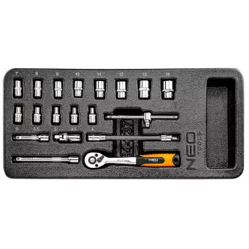 NEO TOOLS juego de vasos 1/4