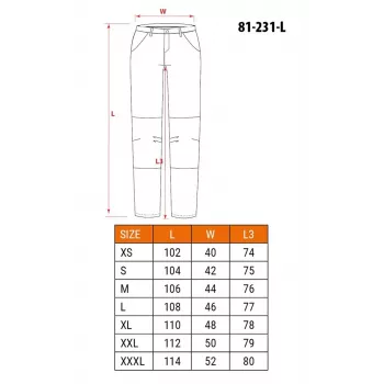 NEO TOOLS 81-231-L pantalón de protección talla L gris/negro