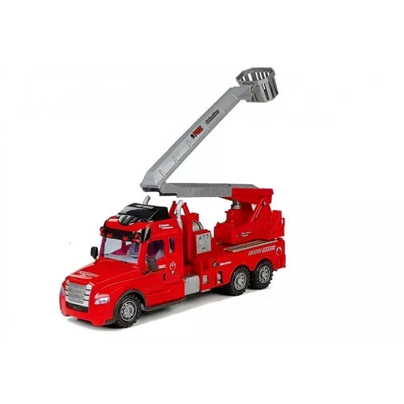 LEAN TOYS camión de bomberos con escalera R/C mando a distancia escala 1:14 2,4 GHz cañón de agua luces sonidos