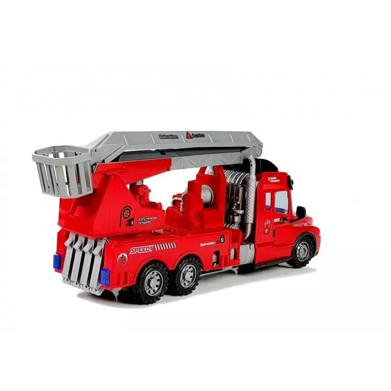 LEAN TOYS camión de bomberos con escalera R/C mando a distancia escala 1:14 2,4 GHz cañón de agua luces sonidos