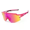 ROCKBROS gafas de ciclismo polarizadas para niños con protección UV400, rosa