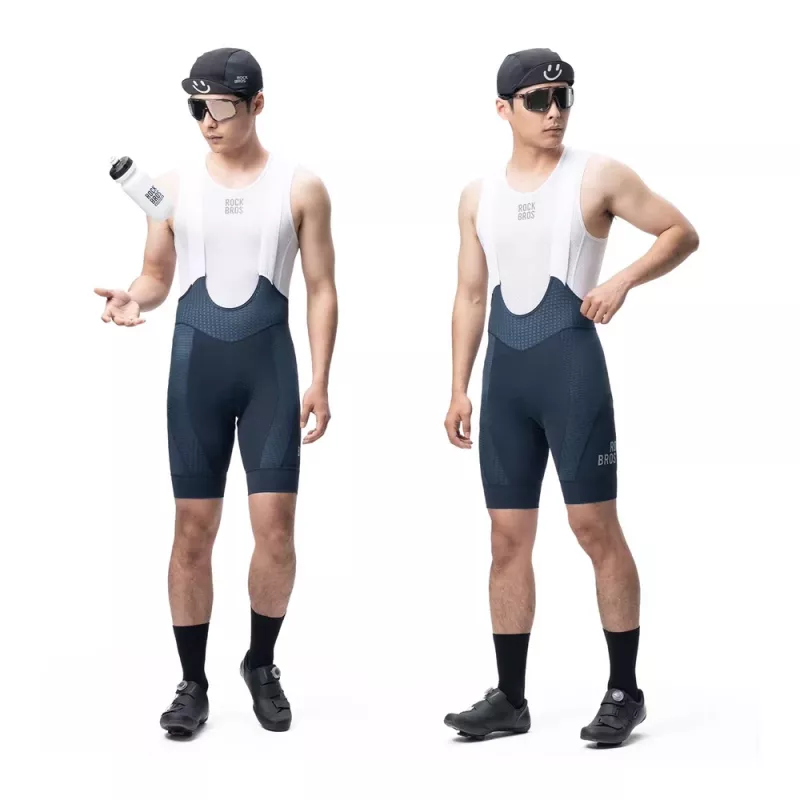 ROCKBROS YDDK009 maillot de ciclismo de hombre con badana de gel 3D, azul oscuro, talla XL