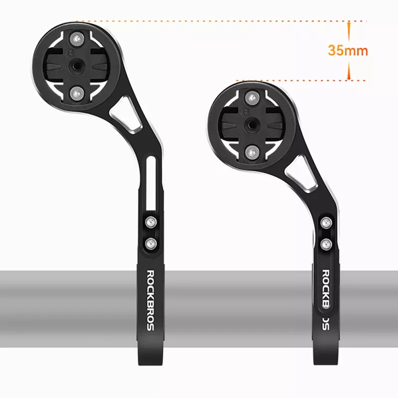 Rockbros FK-301 soporte de manillar 2 en 1 para bicicleta - ciclocomputador y cámara de acción/luz - negro