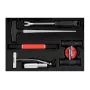 NEO TOOLS TOP-11-819 juego de extracción de parabrisas de 7 piezas con alambre cuadrado de 22 m, mangos de alambre, enhebrador, punzón, herramienta de moldura, mango de alambre, maletín de plástico