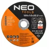 NEO TOOLS discos de corte 41A 60 S BF - 125x1,0x22,23 mm ACERO/INOX, 100 unidades en cubo