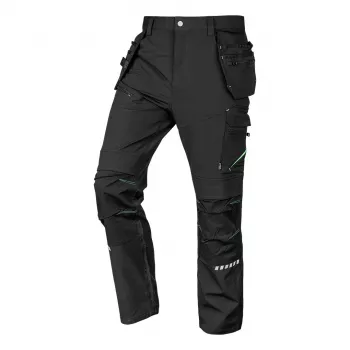 NEO TOOLS pantalón de trabajo Mix&Match con bolsillos portahherramientas, stretch 4 direcciones, reforzado con Cordura, negro, talla S