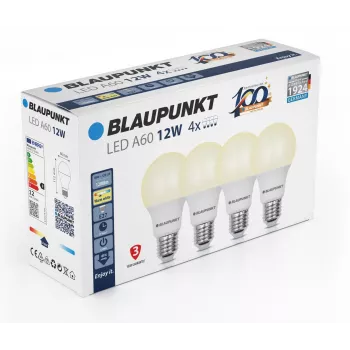 Blaupunkt bombilla LED E27 A60 12W, 1200 lm, 2700 K, 4 unidades (BLAUPUNKT-E27-12W-WW-4)