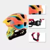 ROBOROCK Rockbros TT-32SOYB-S casco infantil convertible de visera completa con mentonera desmontable, talla S, amarillo-naranja