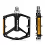 ROCKBROS K371 Pedales de bicicleta de aluminio reflectantes con rodamientos sellados - Negro