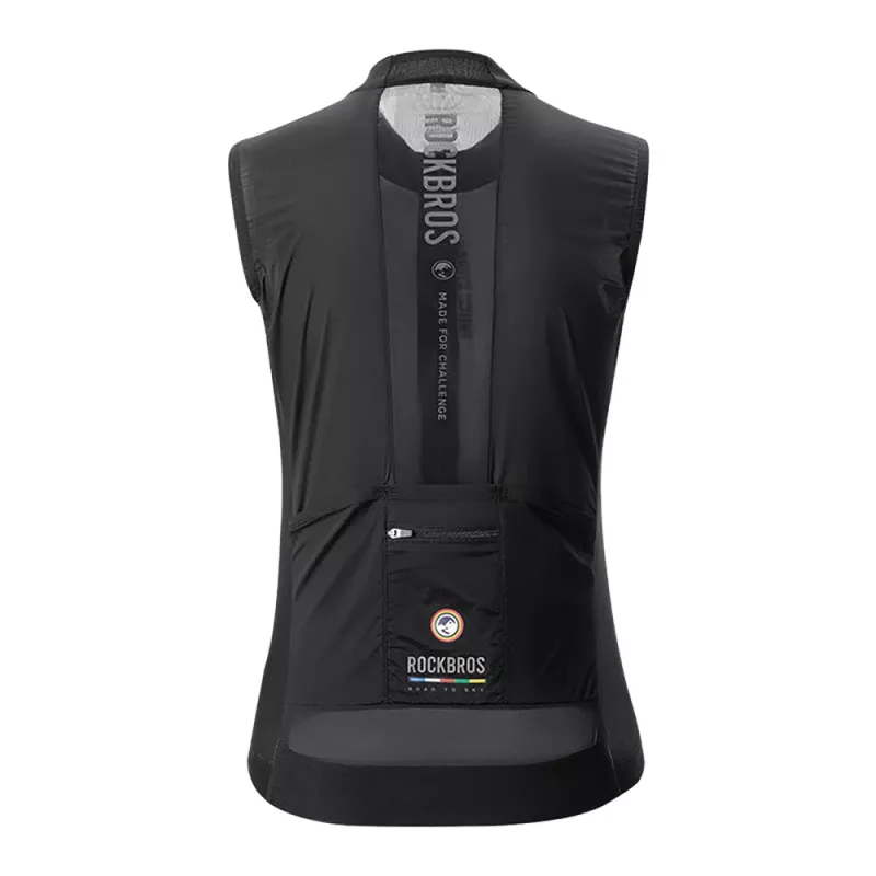 ROCKBROS TLMJ003 ROAD TO SKY Chaleco para mujer, ligero, transpirable, chaleco de bicicleta, Talla S - Negro